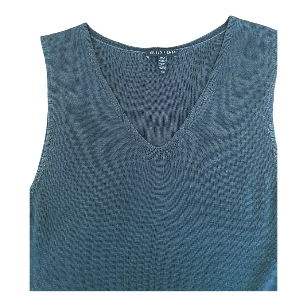Eileen Fisher Top Sz M Charcoal Tencel Knit Tunic Lagenlook Minimalist Office - Picture 14 of 16